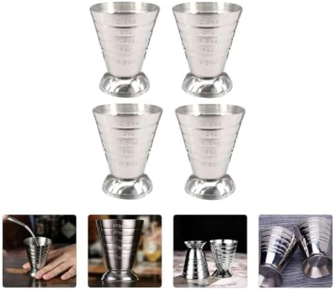 Stainless Steel Cocktail Jigger Measuring Cups 4 Piece Set