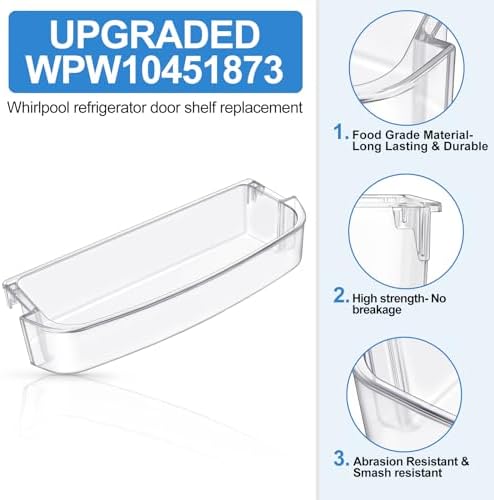 [2 PACK] UPGRADED WPW10451873 Refrigerator Door Bin Replacement