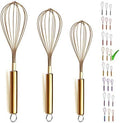 Berglander Gold Whisk Pack of 3 Stainless Steel 8",10",12", Titianium