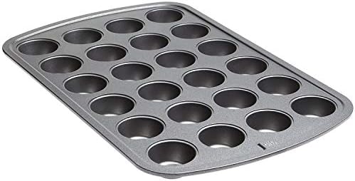 GoodCook Bradshaw Mini Muffin Pan 24 Cup, Classic, Round, Gray
