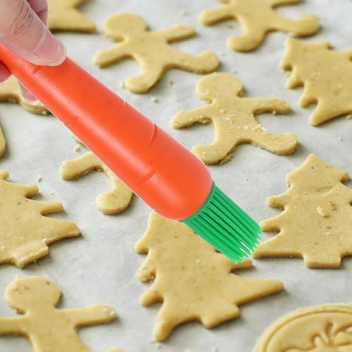 BESPORTBLE 2pcs Silicone Pastry Brush Set Orange Food-grade Silicone