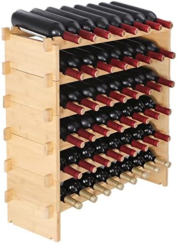 VEVOR 6-Tier 48 Bottles Stackable Modular Wine Rack, Freestanding