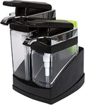 Casabella Sink Sider Duo Soap Dispensers with Sponge, Black and Chrome