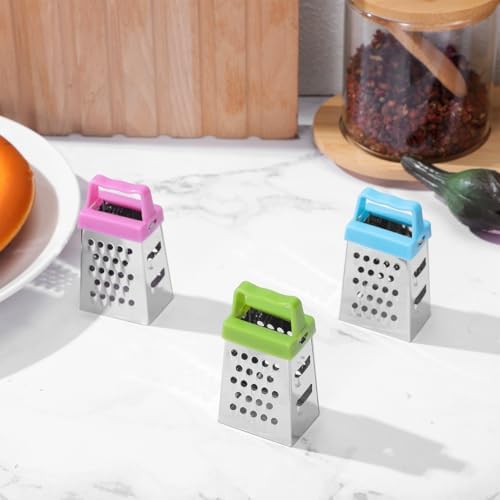 Beavorty 6 pcs Mini Cheese Grater Set Stainless Steel Mini Box Grater