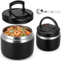 MAXSO 14oz Vacuum Insulated Food Jar with Spoon Buckle Lid, Kids Soup