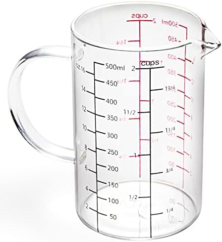 77L High Borosilicate Glass Measuring Cup with Handle