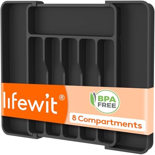 Lifewit Adjustable Silverware Drawer Organizer, Expandable Utensil