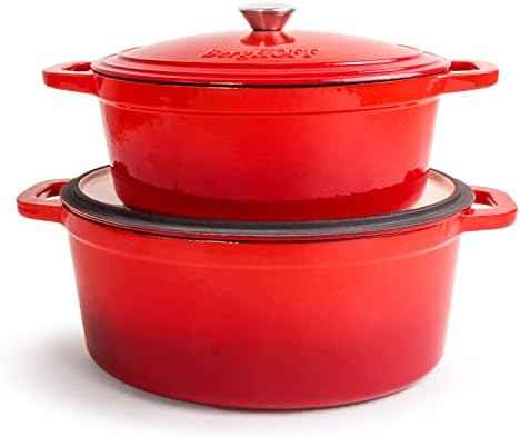 BergHOFF 9Pc Neo Cast Iron Cookware Set, Silicone Heat Spatulas