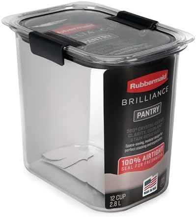 Rubbermaid Brilliance 12-Cup Airtight Food Storage Container, Perfect