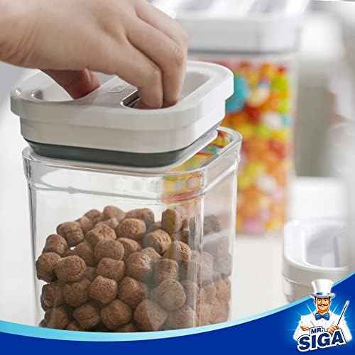 MR.SIGA 4 Pack Airtight Food Storage Container Set for Pantry Organization
