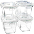 Borosilicate Glass Soup Containers with Lids, 4 Cup, 4 Pack