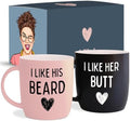 Triple Gifffted Funny Couples Mugs Gift Set for Him and Her, 13oz