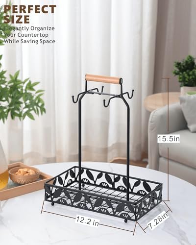 Coffee Mug Holder for Countertop, Mug Tree & Mug Rack with Storage
