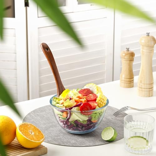 NUTRIUPS Glass Mixing Bowls Borosilicate Glass Salad Bowl Clear Glass