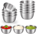 Stainless Steel Condiment Cups 12 Pack 50ml, Reusable Stackable