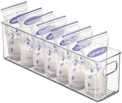 mDesign Plastic Long Stackable Storage Organizer Container