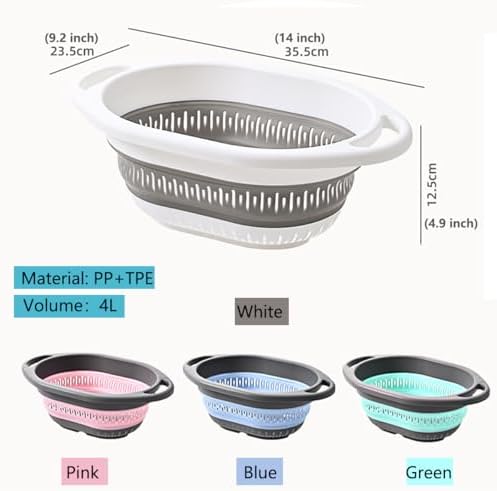 2-Pack Collapsible Silicone Colander Strainer, Kitchen Sink Basket