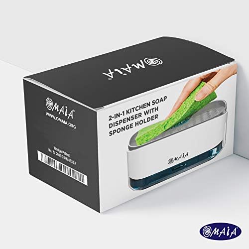 OMAIA 2-in-1 Dish Soap Dispenser with Sponge Holder