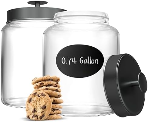 KooK Glass Kitchen Canister Set, Food & Storage Containers for Pantry