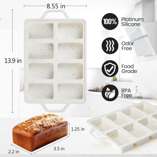 Mini Loaf Pan, Metal Reinforced Silicone Mini Bread Loaf Pan Nonstick