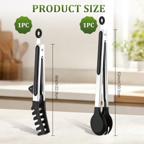 2 Pcs Stainless Steel Salad Tongs