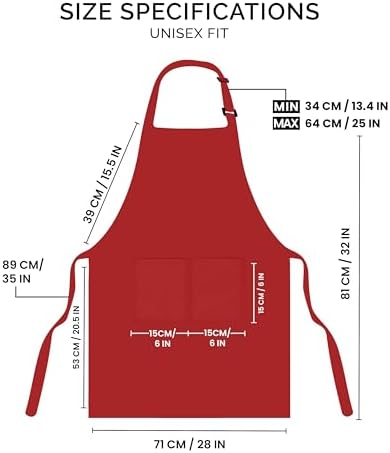 Utopia Kitchen Bib Aprons 2 Pack Adjustable With 2 Pockets 100%