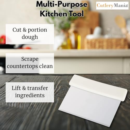 CutleryMania Bench Scraper 2-Pack — Stainless Steel Dough & Pastry