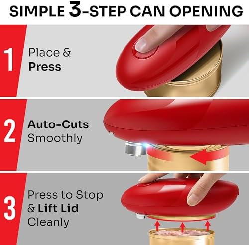 MUELLER HOME SmoothEdge Auto Can Opener Electric, Red