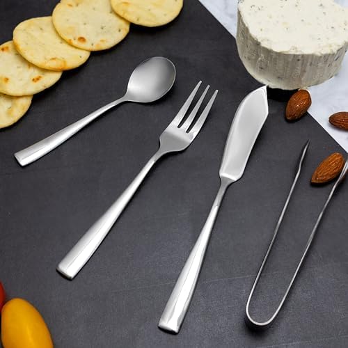 Ironwood Gourmet Stainless Steel Charcuterie Utensil Set of 8, Includes Forks, Knives/Spreaders, Spoons, Tongs