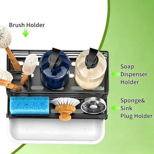 Cisily Sponge Holder for Kitchen, Sink Caddy Organizer, Kitchen Sink