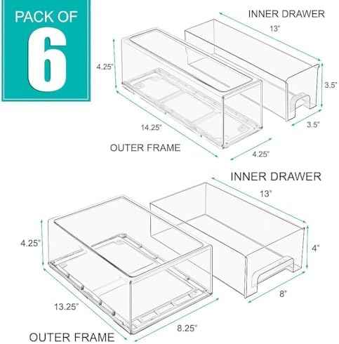 Sorbus Fridge Drawers - Clear Stackable Pull Out Refrigerator