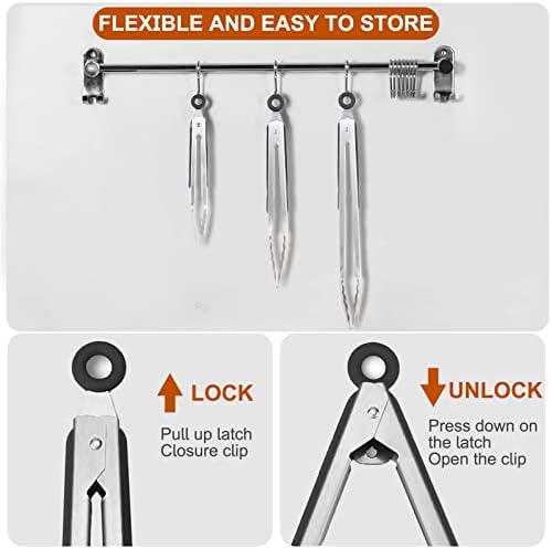 9-Piece Stainless Steel Kitchen Tongs Set
