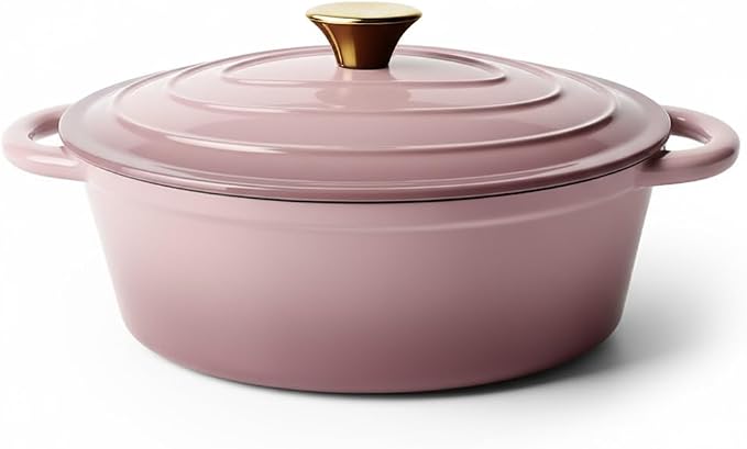 Vintage Style Oval Dutch Oven for Bread Baking, 4.5 Quart Non Stick Enameled by Unknown