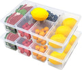 2Pack Veggie Tray with Lid, 5-Compartment Food Container