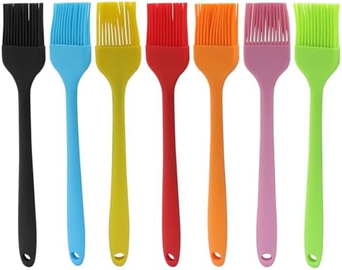 Waziaqoc 7 PCS Silicone Basting Pastry Brush, Colorful