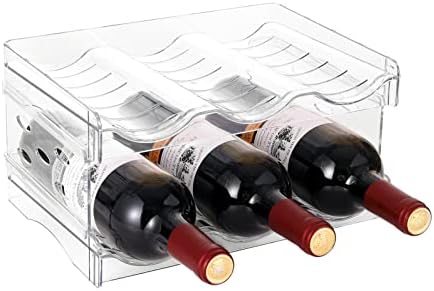 IEEK Plastic Stackable Bottle Storage Holder Rack,Free-Standing Water