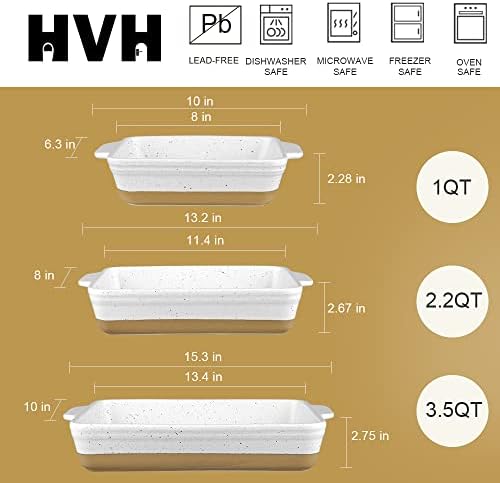 HVH Ceramic Baking Dish Set, 9x13, Set of 3