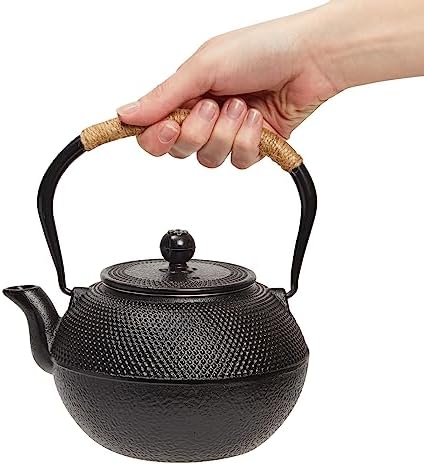 Juvale Tea Kettle Stovetop Japanese Cast Iron Tetsubin - 40 oz, Black