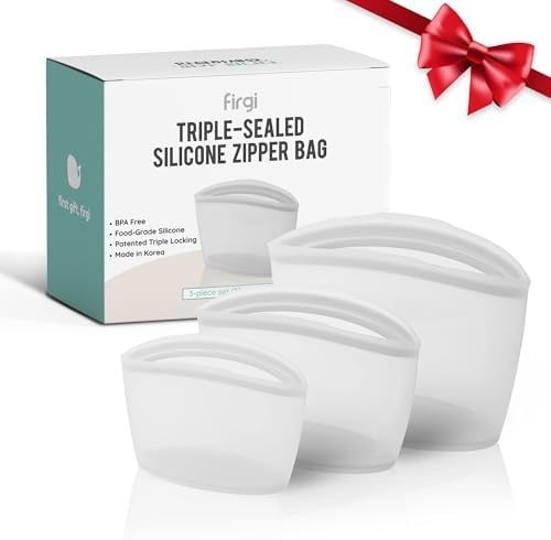 Reusable Silicone Food Storage Bags, 3-Pack Variety Set