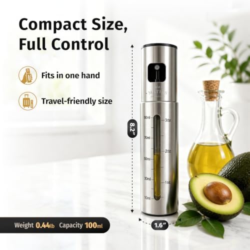 Stainless Steel Olive Oil Sprayer, Glass Spray Bottle