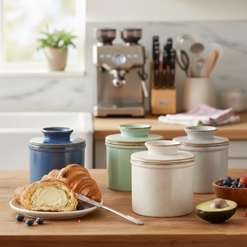 French Butter Dish, Butter Crock for Counter with Water Line, Ceramic