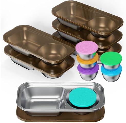 Reusable Snack Containers with Lids,2 Compartment Snack Containers