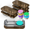 Reusable Snack Containers with Lids,2 Compartment Snack Containers