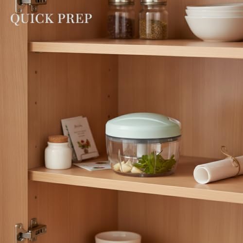 Manual Food Chopper, Pull String Vegetable Mincer for Garlic Herbs
