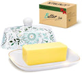 Butter Dish With Lid For Countertop-Ceramic Butter Dish with Knob