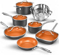 GOTHAM STEEL 12 Pc Titanium Ceramic Cookware Set Nonstick, Diamond