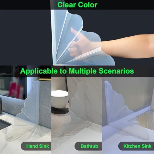 Silicone Shower Splash Guard XXL - Clear bathtub corner splash guard