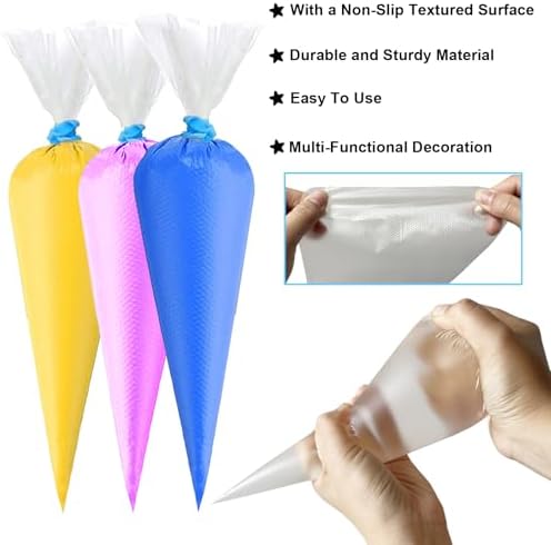 129Pcs Piping Bags and Tips Set - 100 12Inch Disposable Tipless Piping