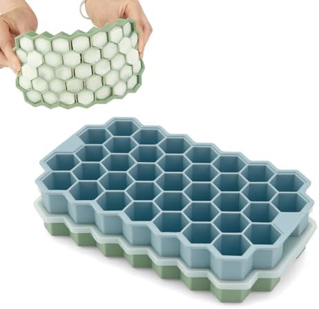 2 Pack Small Silicone Ice Cube Trays for Freezer with Lids, Emptycolor
