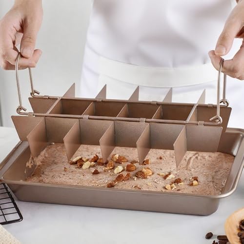 Brownie Pan with Dividers 12-In-by-8-In, Non Stick